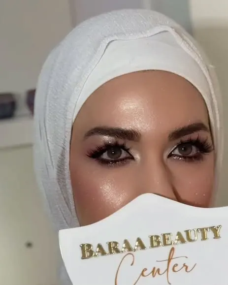 مكياج سهرة مع حجاب من أعمال براءة بيوتي سنتر
